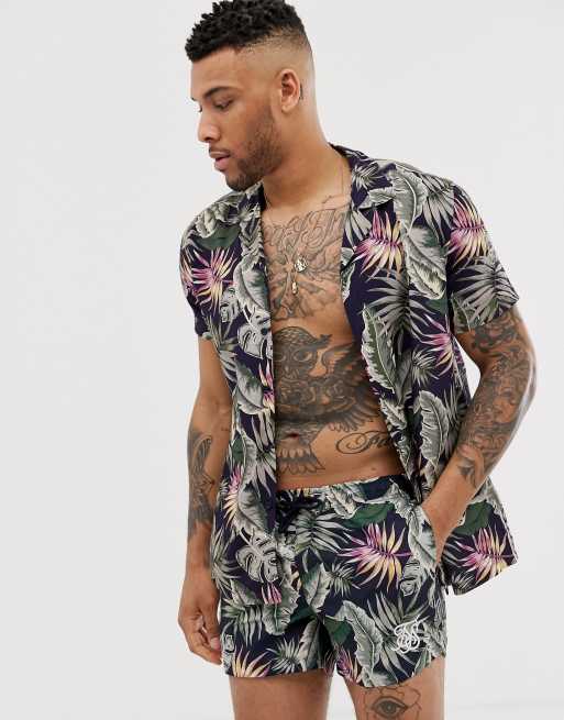 SikSilk - Ensemble à imprimé palmier, 2 de 3