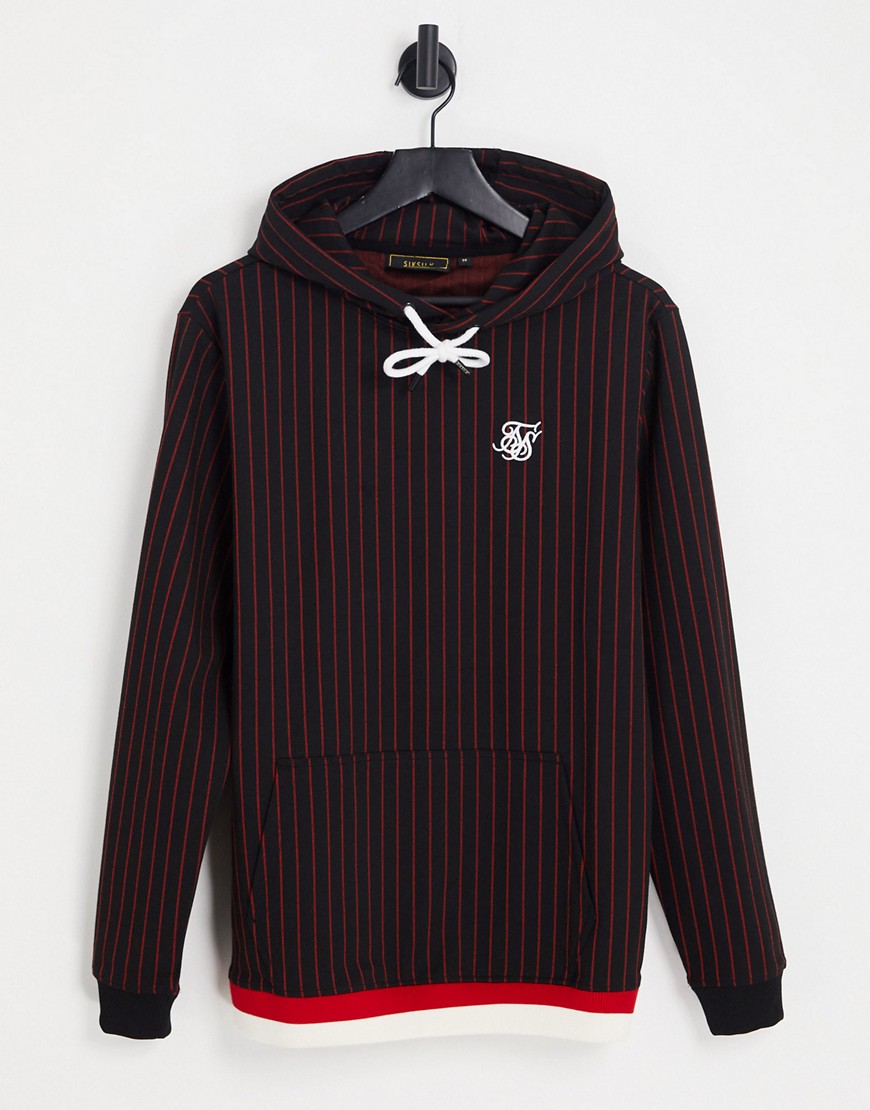Siksilk co-ord oversized hoodie in black with red pinstripe