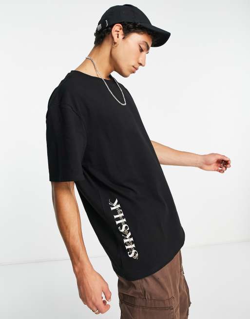 Siksilk co-ord oversized t-shirt in black sideseam print