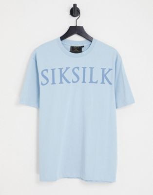 Siksilk co-ord oversized t-shirt in in blue