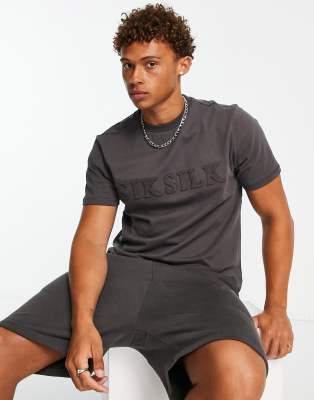 SikSilk Siksilk co-ord oversized t-shirt in washed black