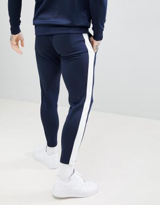 navy cropped joggers