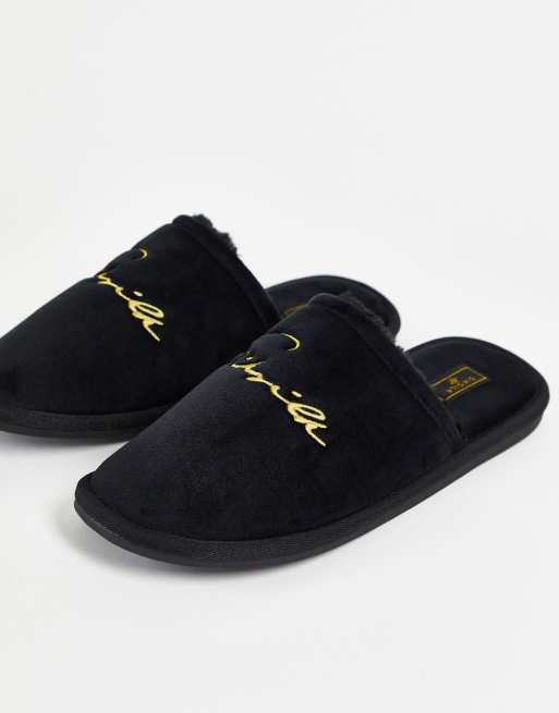 SikSilk – Czarne klapki z napisem