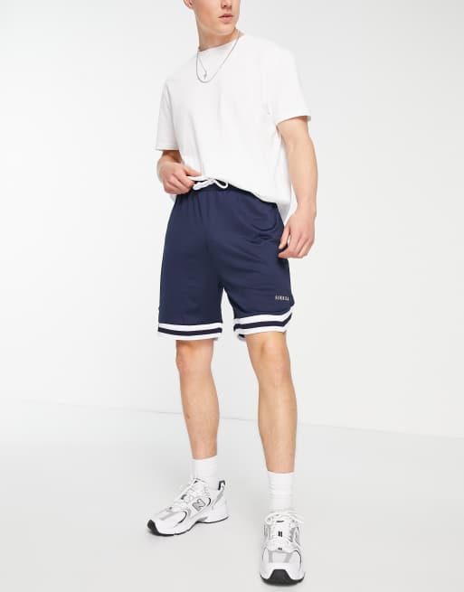 SikSilk - Division - Basketbalshort in marineblauw