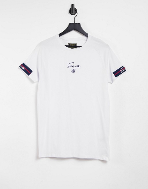 SikSilk exposed muscle gym t-shirt in white