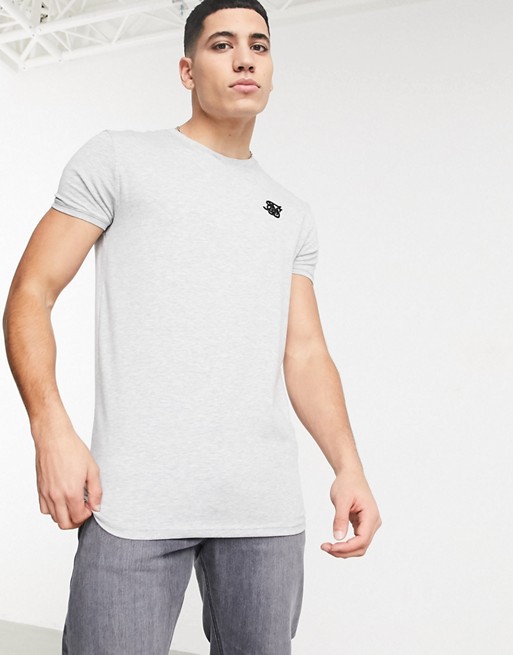 SikSilk gym t-shirt in grey marl