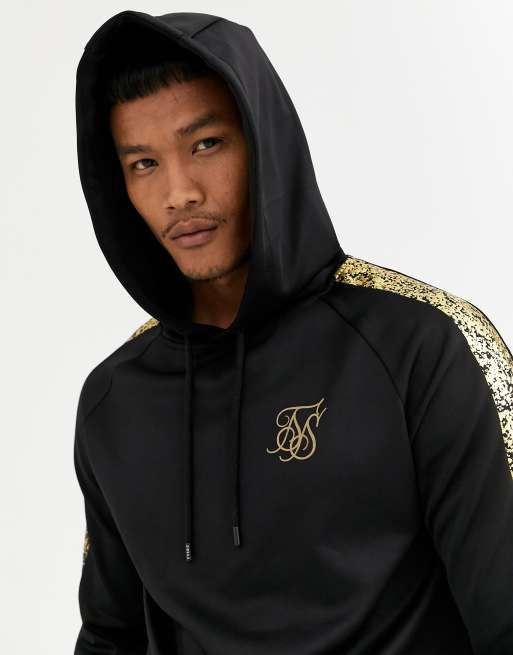 SikSilk hoodie with faded gold print in black ASOS