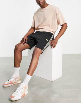 Siksilk infinite pleated shorts in black with side stripe - ASOS Price Checker