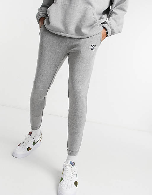 Tracksuits SikSilk jacquard trousers in grey check 