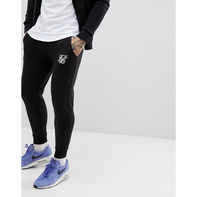 SikSilk jogger in black with logo ASOS