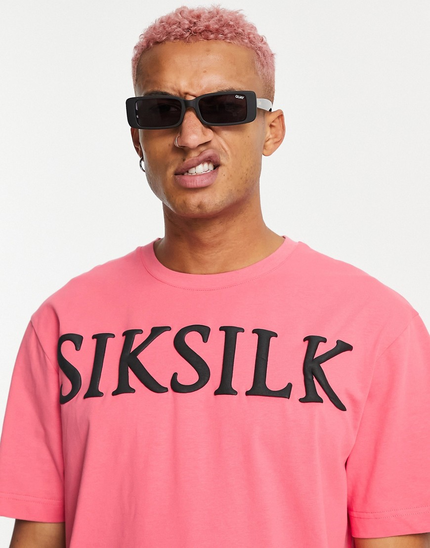 SikSilk logo oversize t-shirt in pink