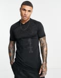 [SikSilk] SikSilk logo print t-shirt in black S Black