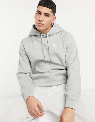 grey muscle fit hoodie