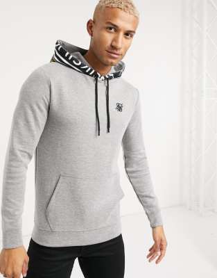 grey muscle fit hoodie