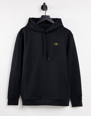 SikSilk overhead sport hoodie in black