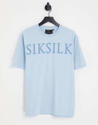 トップス THE DAY PREMIUM SILKY JERSEY T-SHIR SikSilk oversized T-shirt in in blue - part of a set | ASOS
