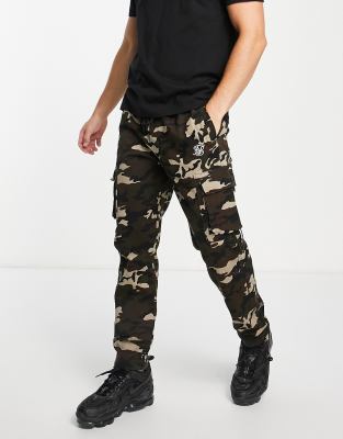 Siksilk cargo trousers in camo - ASOS Price Checker