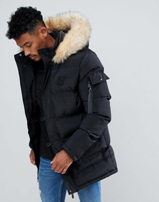 SikSilk jacket with faux fur hood ASOS