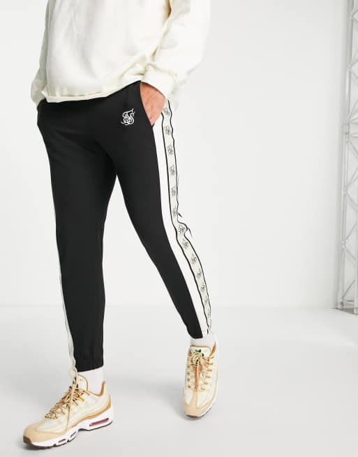 Siksilk - Premium - Sorte joggingbukser med tape