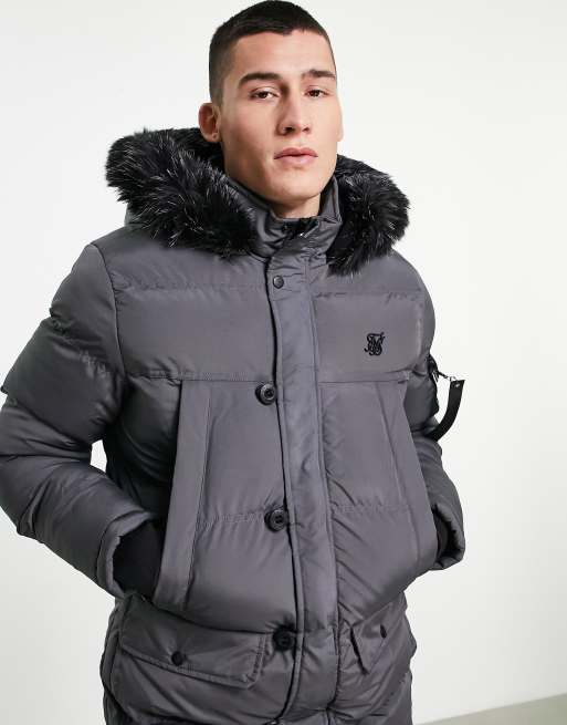 Siksilk puff 2025 parka grey