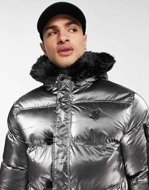 Siksilk puff 2024 parka grey