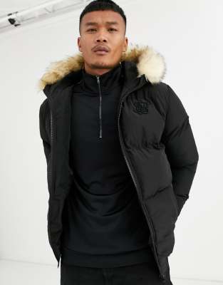 black puffer coats with fur hood