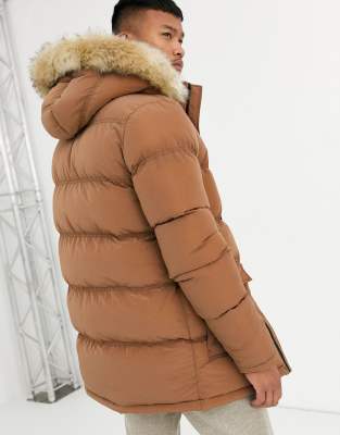 brown fur jacket with hood