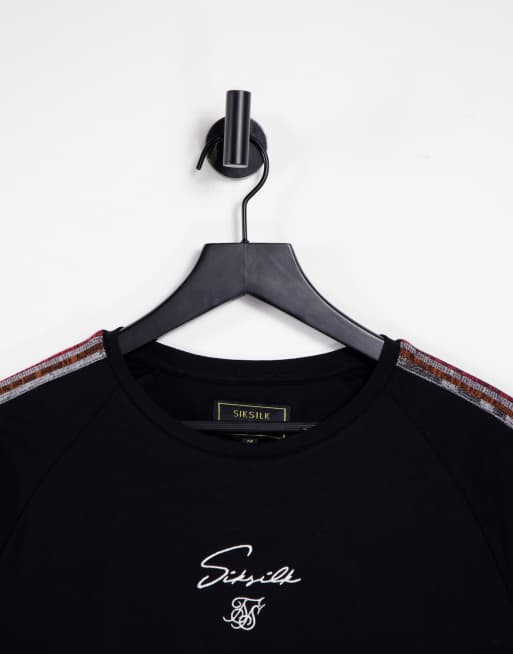 Siksilk raglan t-shirt in black, 3 of 4