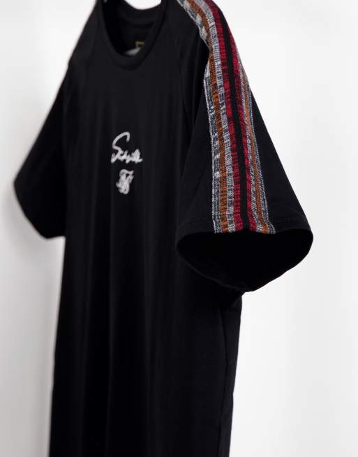 Siksilk raglan t-shirt in black, 4 of 4