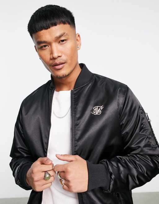 Sik silk hotsell bomber jacket black