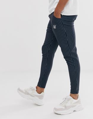 navy pinstripe pants mens