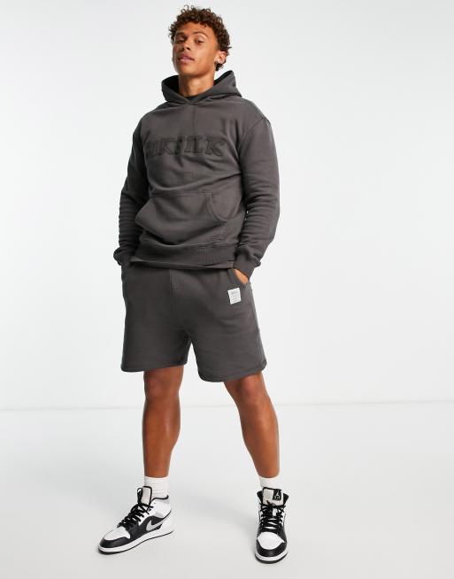 SikSilk – Svart huvtröja i oversize med tvättad finish, del av set, 3 av 4
