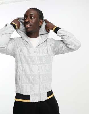 Siksilk inverse zip through hoodie in grey - ASOS Price Checker