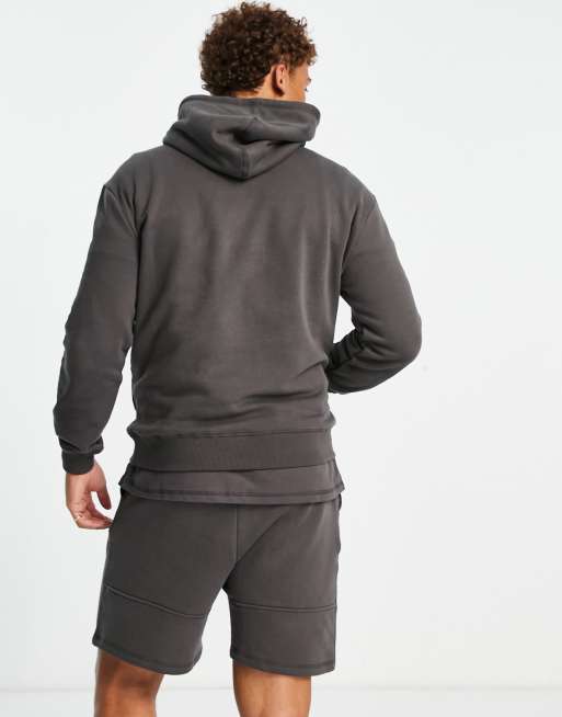 SikSilk - Sweat à capuche oversize d'ensemble - Noir délavé, 2 de 4
