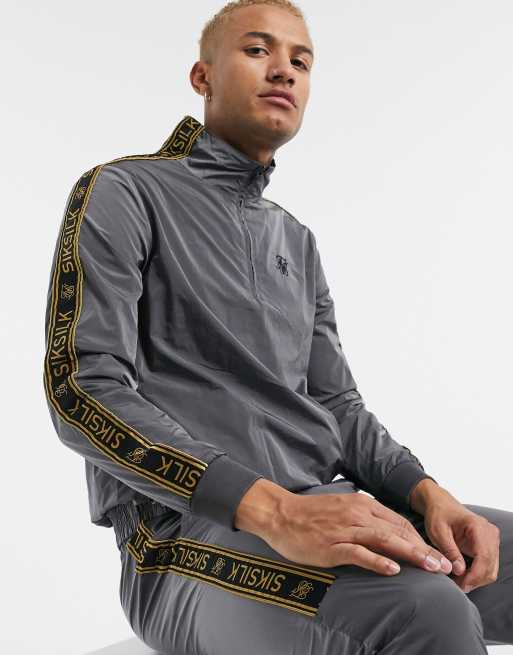 SikSilk - Survêtement en nylon écrasé avec bande logo - Gris, 2 de 3