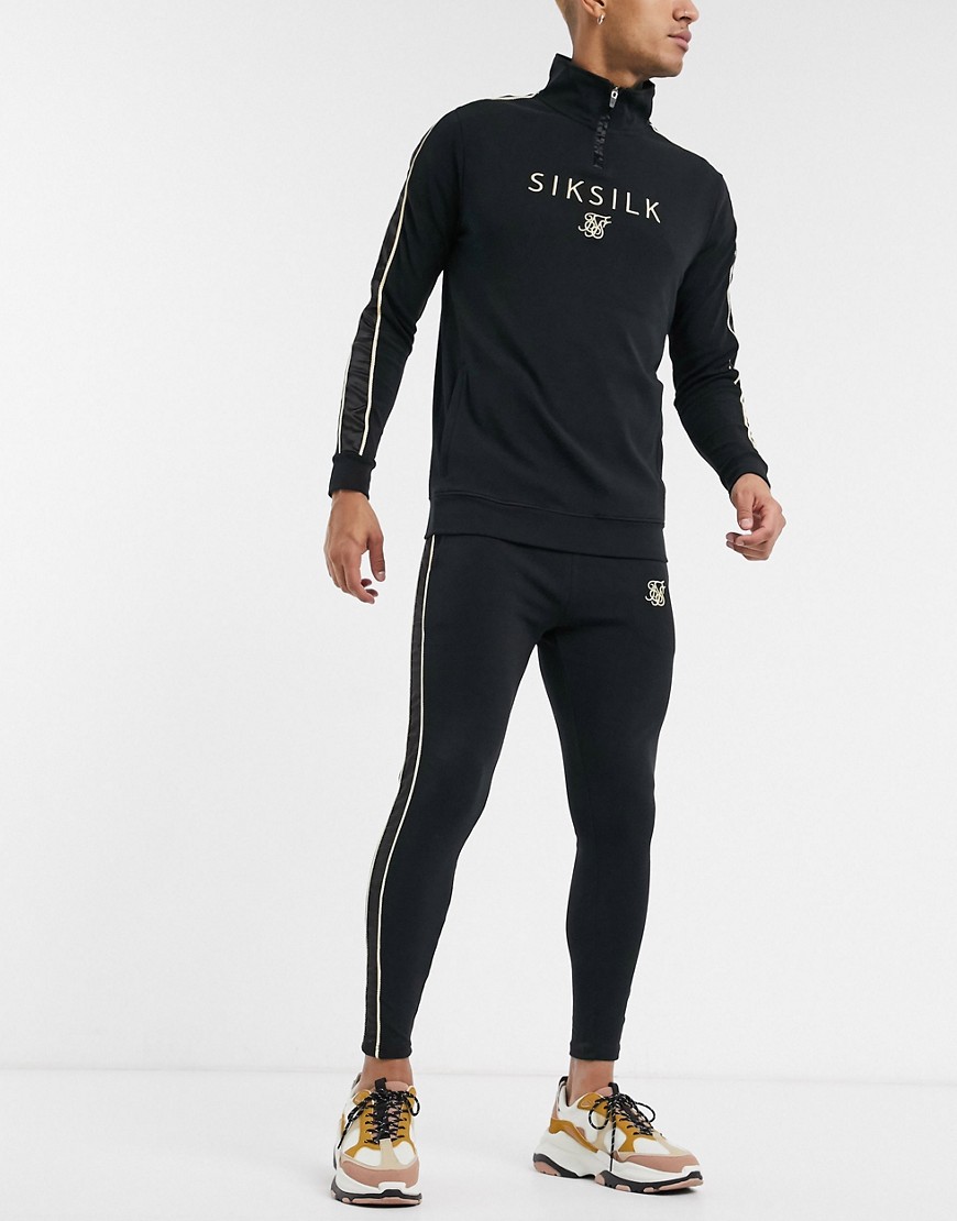 Siksilk x Dani Alves - Pantaloni sportivi con elastico con logo-Nero