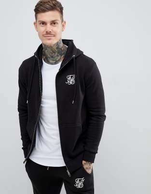 siksilk zip through hoodie