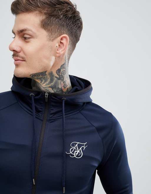 Sik silk cheap navy hoodie