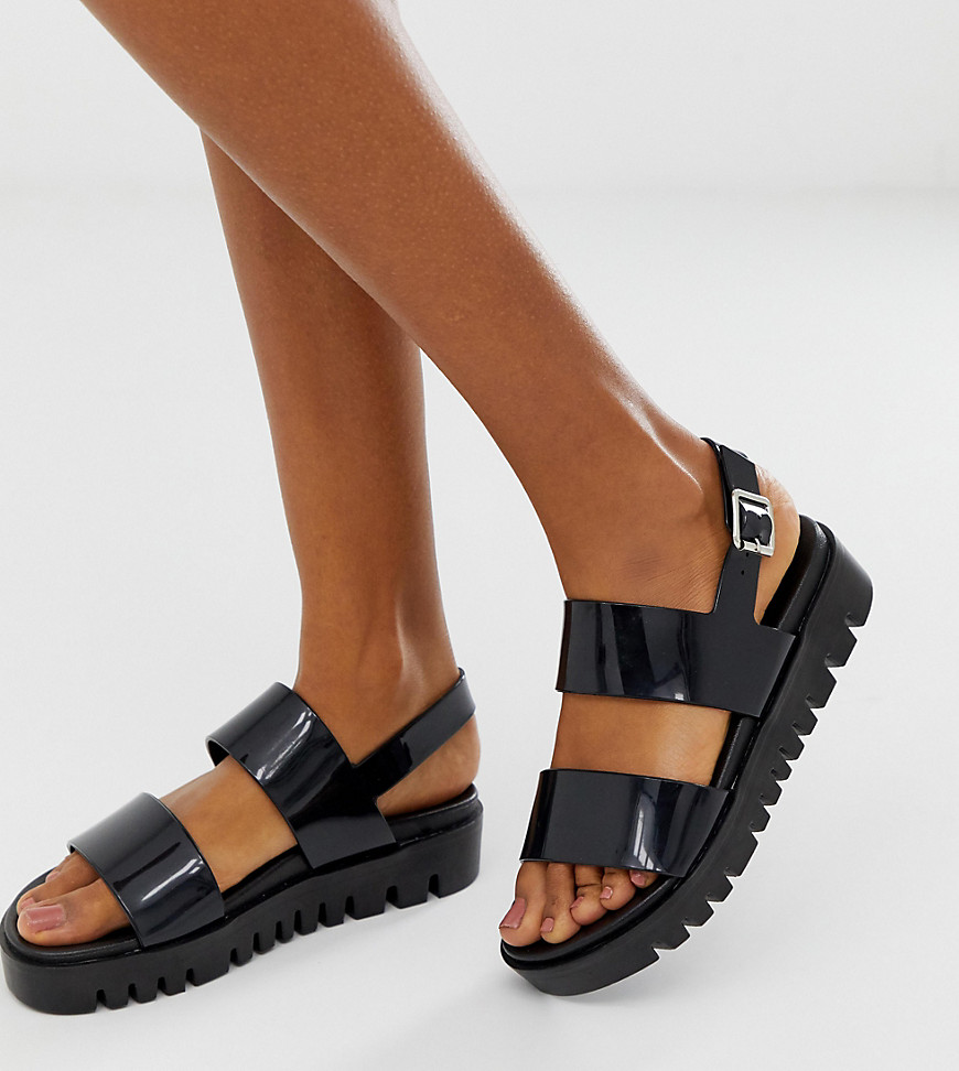 фото Силиконовые сандалии для широкой стопы asos design fadey-черный