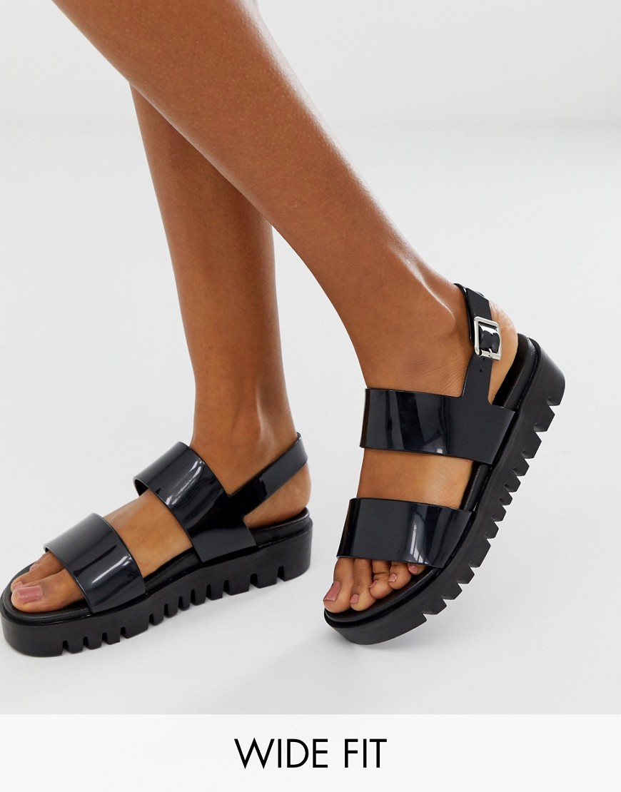 фото Силиконовые сандалии для широкой стопы asos design fadey-черный