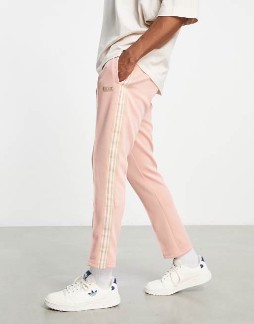 SilkSilk - Infinite - Joggers con pieghe rosa pallido con riga laterale, 4 di 4