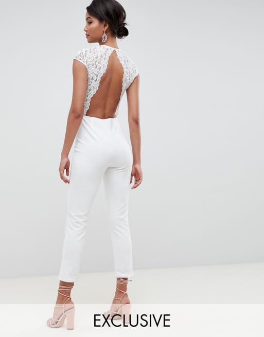 Katie | Ivory Open Back Jumpsuit