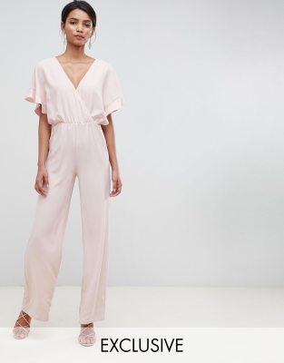 silver wrap jumpsuit