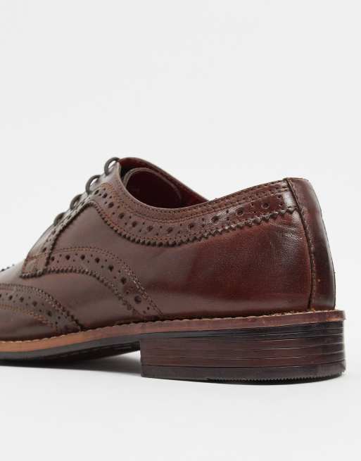 Silver Street - Brune snørebrogues i læder med kontrastsål, 2 af 4