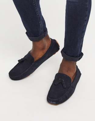 chaussure daim bleu