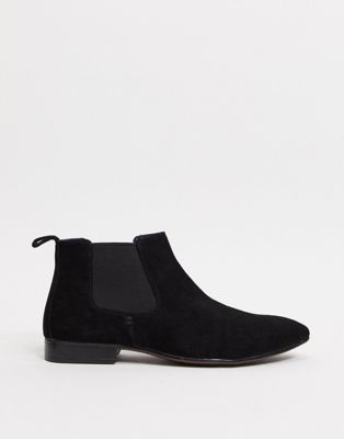 black and silver chelsea boots