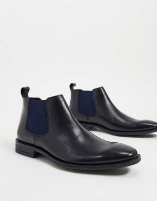 black and silver chelsea boots