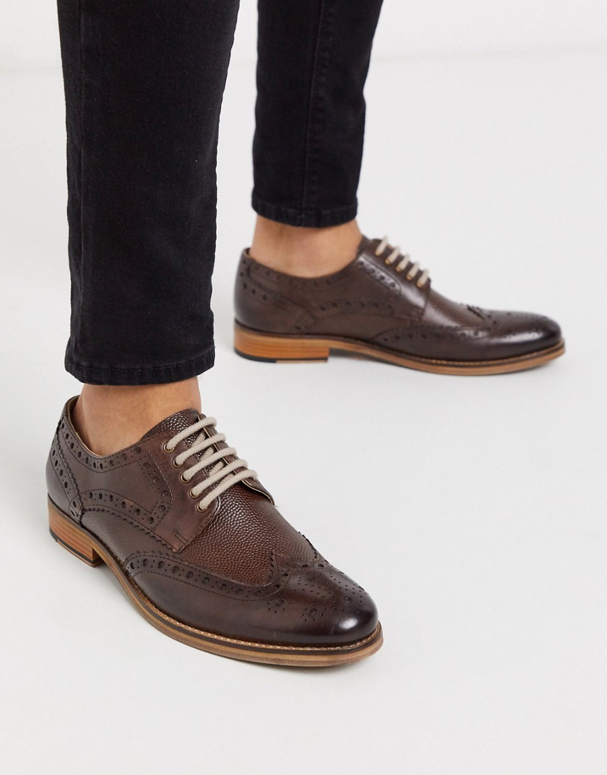 Silver Street chunky brogue lace up in brown