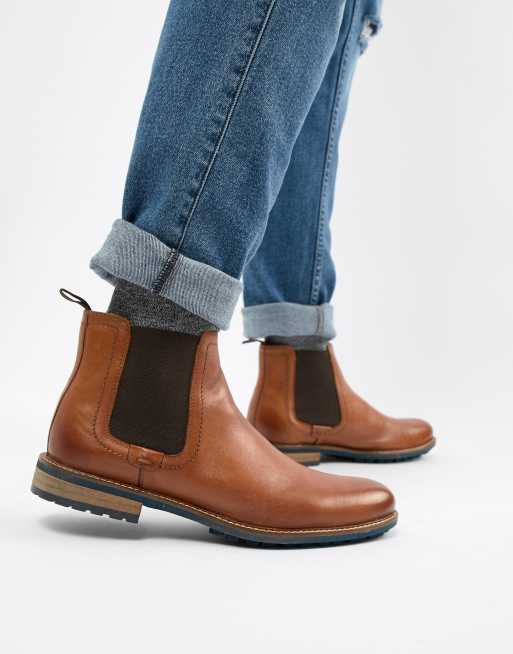 Silver Street Chunky Chelsea Boot in Tan ASOS