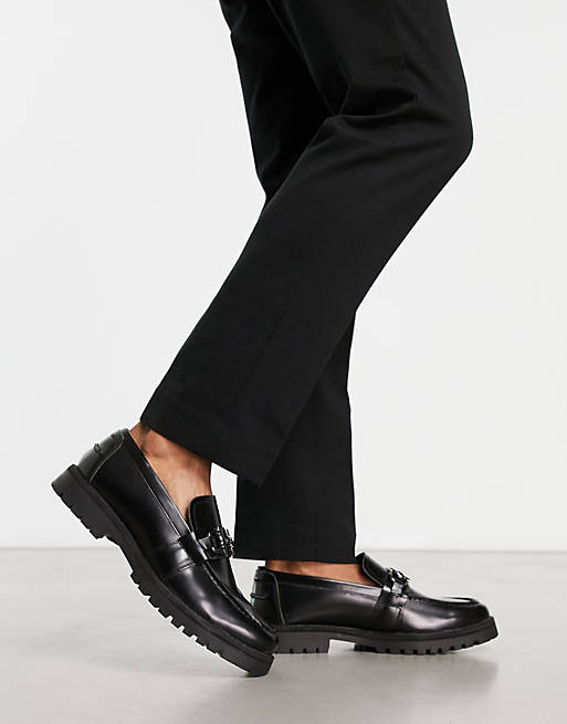 Silver Street chunky sole loafer in black | ASOS